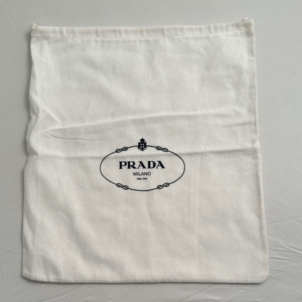 Prada logo white drawstring dust cover bag for bags shoes jewelry